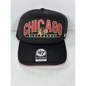Chicago Blackhawks NHL 47 Brand Blackhaul Trucker Adjustable Hat Cap NEW